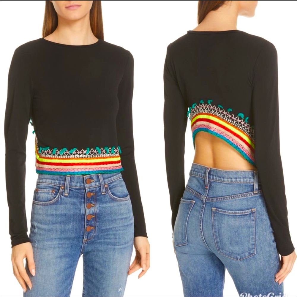 Alice and Olivia Delaina Embroidered Top